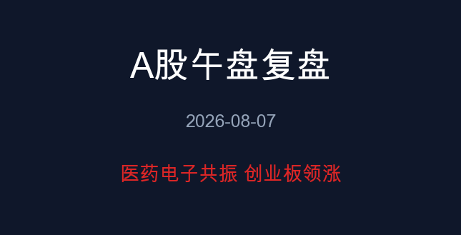 A股午盘复盘 08-07