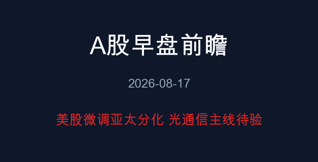 A股早盘前瞻
