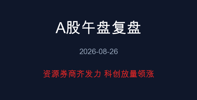A股午盘复盘 08-26 封面
