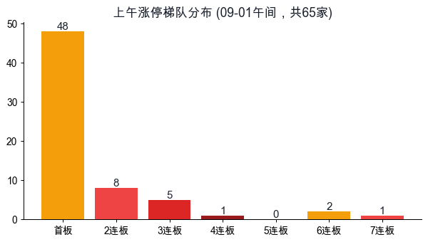 上午涨停梯队分布