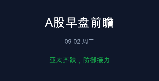 A股早盘前瞻 09-02